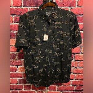 NWT Filson Washed Feather Cloth SS Shirt, Knots Pattern, Small